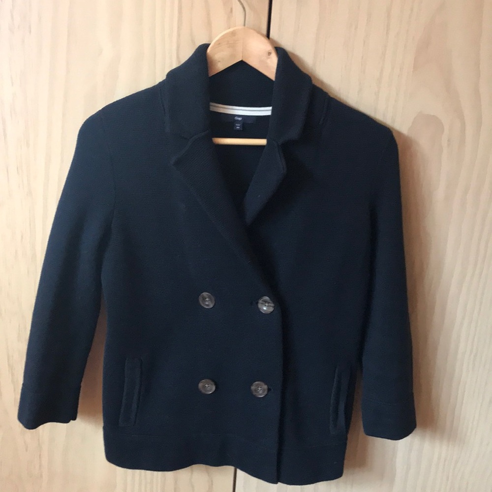 Gap, Double Button, Sweater Jacket. Navy Blue. - image 1